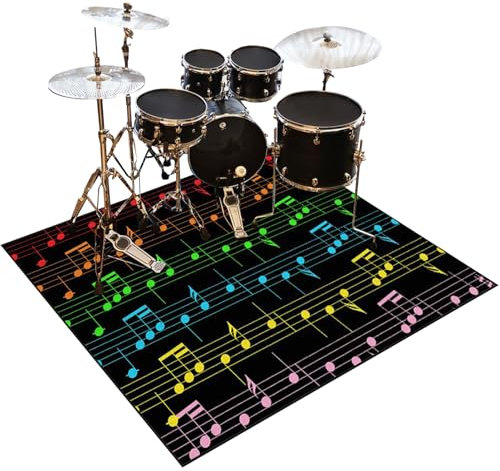 Schlagzeugteppich Schlagzeug Teppich Trommelteppich Schallschutz Teppichmatte rutschfest Schalldicht Drum Teppich Matte Elektronisches Jazz Schlagzeug Kit für Bass Snare Drum Matte 200 x 160 cm