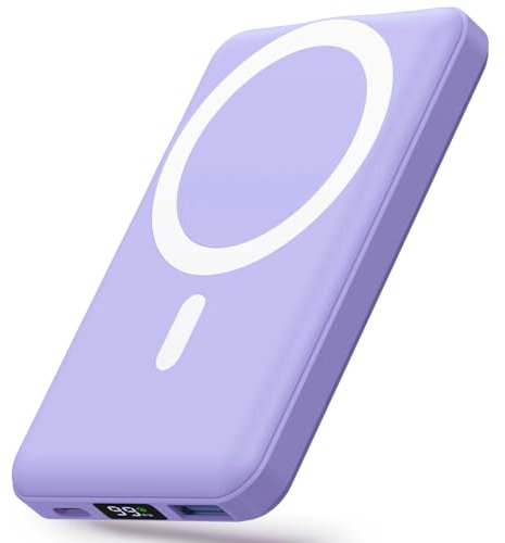 Yiisonger Power Bank 10000mAh,Caricabatterie Portatile, Wireless Magnetico PowerBank PD 22.5 W Ricarica Rapida con Display LED USB-C Pacco Batteria per iPhone 16/15/14/13/12/Pro/Pro/Max (Cielo blu)