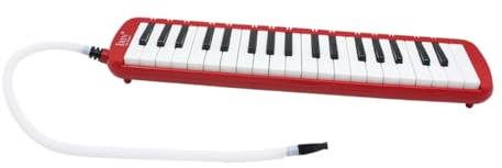 Melodica mit 37 Tasten, Leichtes Abs Schlüsselinstrument mit Etui | Rot, ohne Batterien, Praktische Aufbewahrung, für Anfänger und Musikliebhaber, mit Tasche