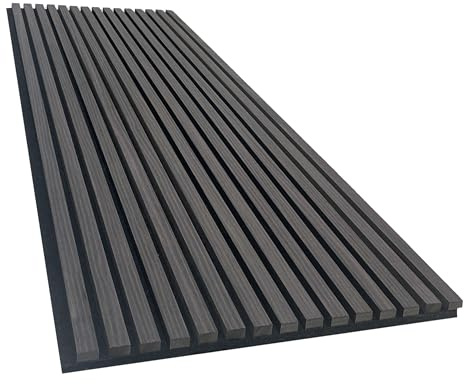 Akustikpaneel in Black Nior - 2700x600 mm - mit PET-Filz - 1 Stück 9 mm | Für großflächige Wandverkleidung und bessere Raumakustik, 2700x600 mm, 1 Stück, Holzfurnier, Black Noir