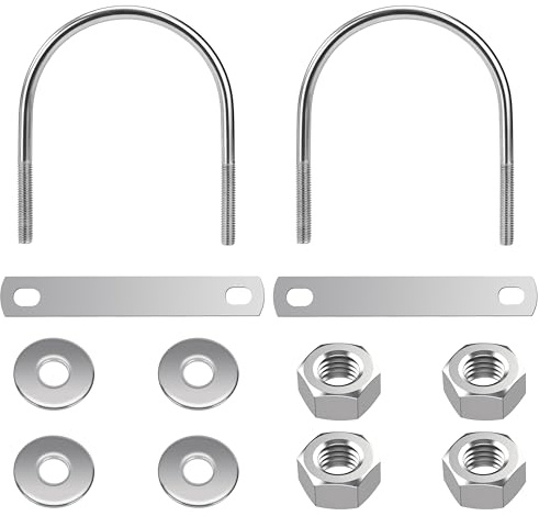 Tunejoy Perno en U Redondo M8 Pernos en U de Acero Inoxidable para Fijación de Tubería Interno Ancho: 89mm Altura: 116mm 2 Piezas