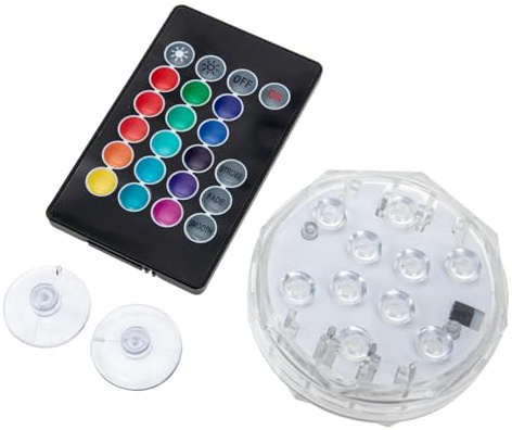 ibasenice Luz Led Sumergible Subacuática Rgb Para Piscinas Elevadas Control Remoto, Ip68, Iluminación Multicolor Ajustable, Adecuado Para Decoración y Ambiente Acuático