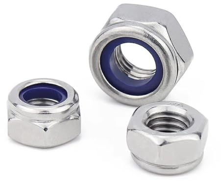 5-20pcs Fine Thread M5 M6 M7 M8 M10 M12 M14 M16 Pitch 0.5~1.5mm 304 Stainless Steel Nylon Insert Lock Nut Hexagon Self-locking Locknut(5pcs M5x0.5)