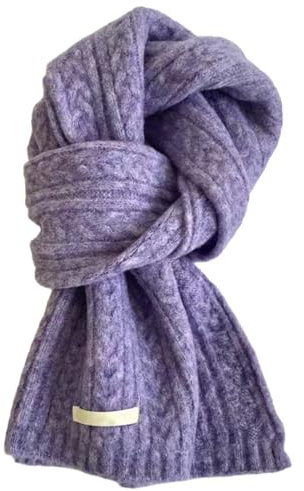 Generisch Damen Winterschal Weiche Wollschal Herren Winter Strickschal Warm Kaschmir Schal Vielseitiger Einfarbiger Gestrickter Schal, 160 x 20 cm