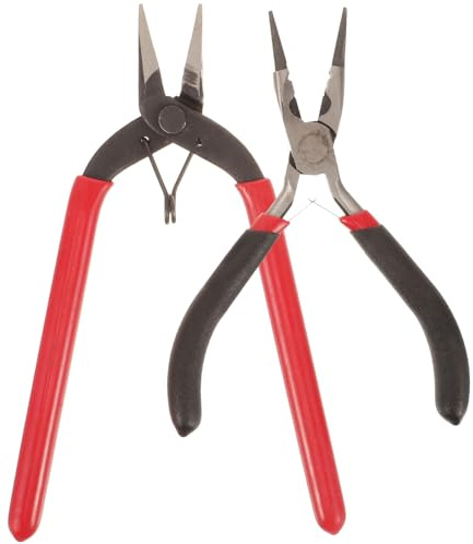 WOONEKY 2 Alicates de Punta Redonda para Joyería Acero Inoxidable Tamaño Compacto Herramientas para Bricolaje y Doblado de Alambre Accesorios para Manualidades DIY