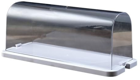 Homeponnew Boîte à gâteau transparente avec dôme transparent pour desserts, récipient en plastique ABS avec joint d'étanchéité pour fraîcheur et résistance à l'humidité, 32,5 x 13 x 13,2 cm