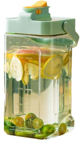 Distributeur De Boissons Froides – Pichet De Grande Capacité 29,7 X 14,4 X 14,1 Cm, Construction En Silicone AS PP ABS, Bec Verseur En Acier Inoxydable | Serveur De Lait, Jus, Eau, Thé, Pour Fêtes À D