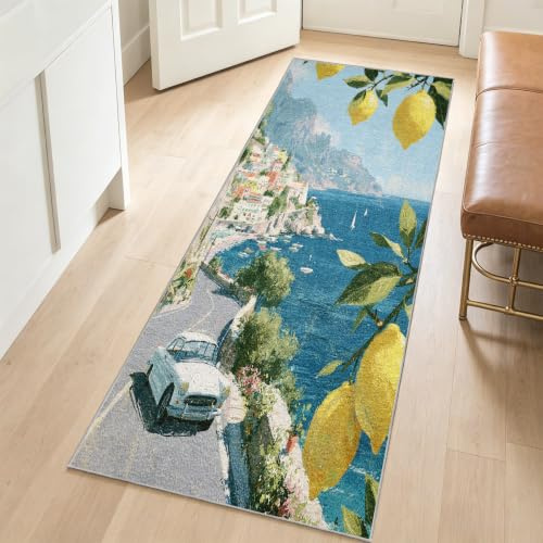 Generisch Zitrone Teppich Läufer Flur 80x180 cm Strand Meer Küchenteppich