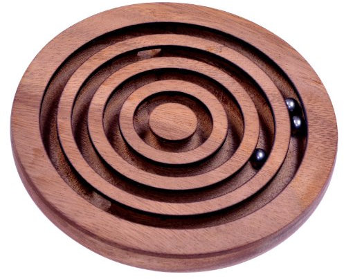 LOGOPLAY Kugel Labyrinth - Geschicklichkeitsspiel - Denkspiel - Knobelspiel - Geduldspiel aus Holz