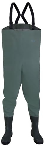 Dönges Wathose mit S5 Sicherheitsstiefel, Größe 41 (Sicherheitsstiefel Hochwasser Wathose Pionierwasserhose Pionier-hose Kanalarbeiter Anglerhose Arbeitsschutzstiefel)