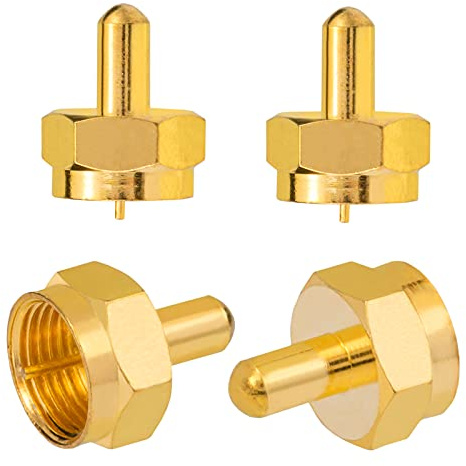 4X F-Abschlusswiderstand 75 Ohm F-Kupplung SAT Vergoldet breite Mutter HB-Digital
