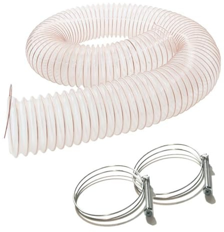 10M Tuyau Flexible Aspiration Poussières Copeaux Bois PU Acier Cuivré D. 80mm + 2 Colliers Serrage - Diamwood