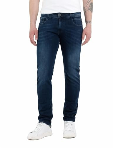 Replay Jeans Anbass Slim-Fit mit Power Stretch pour hommes, bleu foncé 007-1 (Blau), 33W / 34L