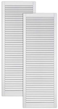 ben+camilla.com 2-er Pack/Zwei Stück Lamellentüren 1406 x 494 x 21 mm weiß seidenmatt mit offenen Lamellen Kiefernholz für Regale, Schränke, Möbel - EINBAUFERTIG grundiert & lackiert