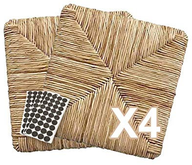 ZStyle Set SEDUTE Paglia MOD 901 37x37 cm Seduta Sedile Ricambio Telaio Fondo per Sedie Impagliate Sedia Pisa+ FELTRINI Omaggio (4 Pezzi)