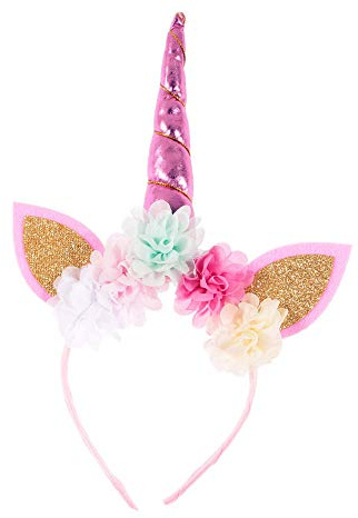 Nishine Einhorn Horn Stirnband für Baby Mädchen Einhorn Geburtstag Party Favor Hollween Cosplay Tiara Frauen Einhorn Haarband