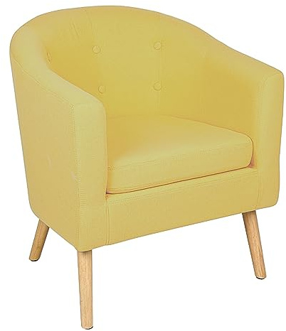 SHISHI Butaca de Salón Pequeño, Sillón Relax Moderno con Tapizado, Sillón Individual, Sofá Chester 1 Plaza para Salón, Dormitorio, Oficina o Sala de Espera, 64×50×70 cm (Amarillo)