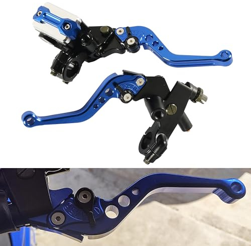 Heart Horse 7/8(22mm) Leva frizione freno Moto, universale Freno Idraulico per motocicletta Pompa frizione per Moto Dirt Pit Bike Scooter Yamaha Honda Suzuki (Blu)