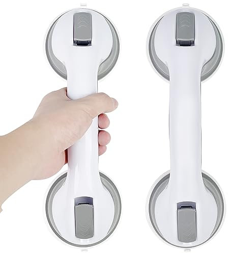 Fousenuk Agarraderas Baño para Mayores, 2 Piezas Asidero Ducha, Asa Ventosa Seguridad Antideslizante, Apoyabrazos del Cuarto para Personas Niños y Ancianos, Minusválidos para Bañeras, Ducha, Inodoro