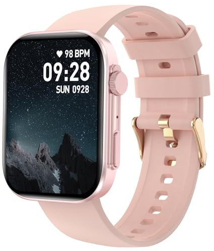 Bebinca Smartwatch Uomo Donna, 2,01 Orologio Smart Watch con SpO2, Cardiofrequenzimetro, Contapassi, Sonno, Impermeabil IP68, 123 Modalità Sportivo, Smartwatch per Android iOS(Oro rosa)