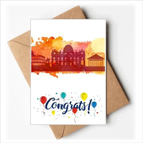 Rom Italien Gelb Aquarell Hochzeit Karten Glückwunsch Gruß Umschläge