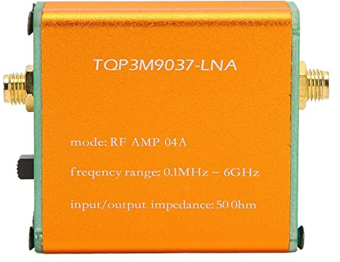 Ultra Low Noise RF Amplifier, High Linearity 0.1MHz 6GHz Wideband, 20dB Gain, SMA Female Connector, Battery Powered for Shortwave (Ship with 2500mAh Li Ion Battery)