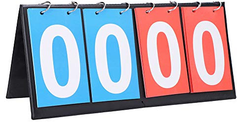 Aramox Portable Scoreboard, 2/3/4 Digit Portable Flip Sports Scoreboard Score Counter for Table Tennis Basketball Scoreboard (four digit scoreboard)