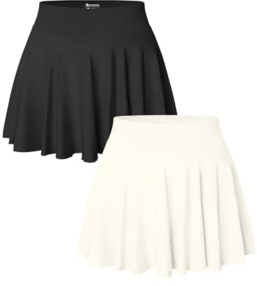 OQQ Skorts für Damen 2er Pack Hohe Taille Stylish Lässige Röcke Tennis mit Taschen Sommer Damen Skirts