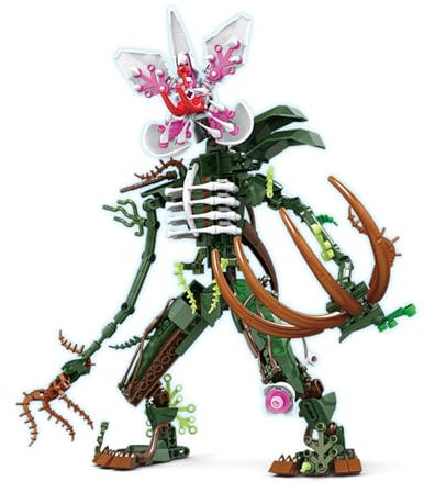 Oichy Orchideenmonster Sets Bausteine Bewegliches Pflanzenbiologische Bauspielzeug Mutierte Blütenbausteine für Kinder Jugendliche Erwachsene (346 Stück)