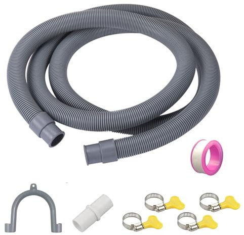 ANBOO Tuyau Vidange Machine à Laver, Rallonge de Tuyau de Vidange Universel, Ø 20mm (Gris-1m)