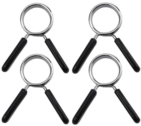 DEANKEJI 4 Stück Hantelverschlüsse 30mm, Hantel Verschluss, Federstahl | ABS Federverschlüsse, Langlebig, Rutschfest, Einfach zu Montieren, für Langhanteln, Krafttraining und Gewichtheben
