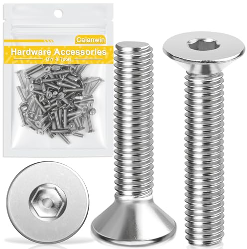 Caianwin-100 Stk M4 x 20mm Senkkopfschrauben Edelstahl DIN 7991 Senkkopf | Innensechskant Senkschrauben Metrisches Regelgewinde Schrauben