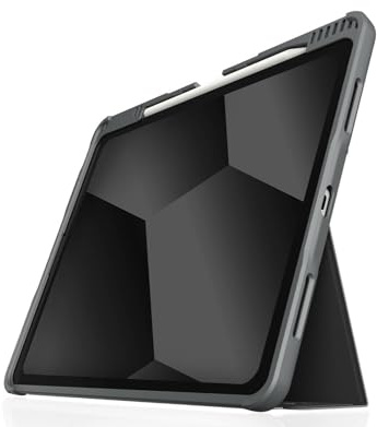 STM Goods Dux Plus Hülle für iPad Air 13 Zoll 2024 M2 - Schwarz | MIL-STD 810G Case mit Apple Pencil Pro Halterung, Ladefunktion, Magnetverschluss, Standfunktion und Auto Wake/Sleep Modus