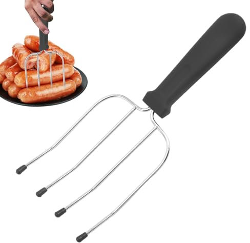 Forchetta per barbecue, forchetta da carne in acciaio inox, con manico antiscivolo, accessorio per barbecue per carne di maiale, pollo, , manzo