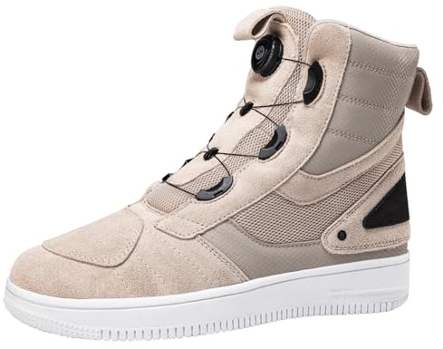 JiuQing Motorcykelstövlar Herr Street Ridskor Motorcykelskor Utomhusresor Casual Ankel Boots,Beige,44 EU