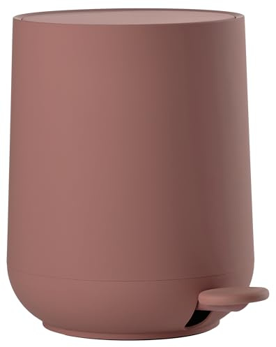 ZONE DENMARK Poubelle Salle de Bain Nova - 3L - Poubelle à pédale - Design Scandinave - Plastique ABS Doux Au Toucher - H23cm D20,5cm - Peach Red (rouge)