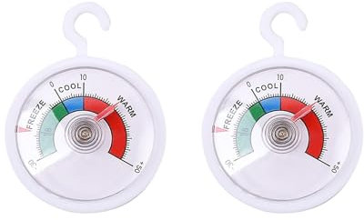 2 Piezas Termómetro para Frigorífico, Termómetro de Refrigeración para Congelador, Termómetro Analógico Nevera de Medición de -30°C a +50°C, para Monitoreo de Temperatura con Tecnología Bimetálica
