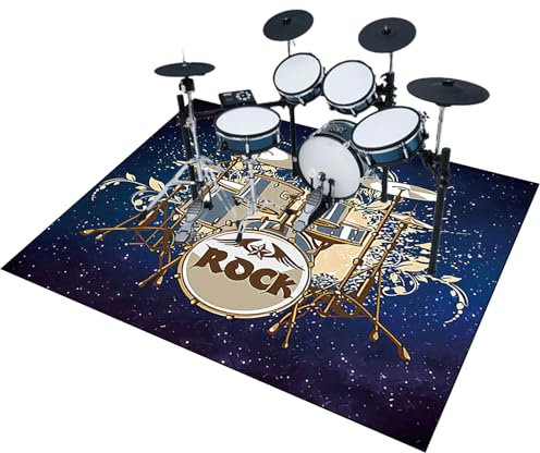 EYKWKB Tapis de Protection Antidérapant et Insonorisé pour Batterie électronique - Tapis Professionnel de Jazz Grosse Caisse Claire Anti Vibration 120 x 70 cm