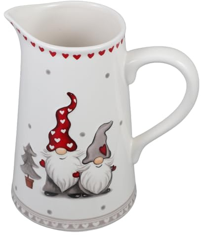 WATIIFUFU Keramik Wasserkrug Mit Griff FüR Weihnachten GroßE ÖFfnung Leicht Zu Reinigen Kaltwasserkessel Nordic Stil Ohne Deckel