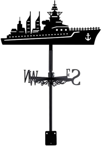 SUPERDANT Veleta de metal Veleta Warship Veleta Veleta Warship Veleta Veleta Veleta De Metal Negro Veleta Veleta Veleta Warship para Jardín Granja Decoración Patio Exterior