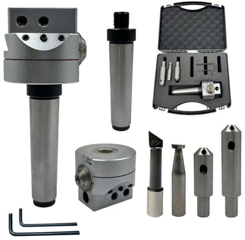 MachEl Cabezal de mandrinar de 62 mm de diámetro para torno, accesorios de fresadoras con cortadoras de mosca, juegos de herramientas soldadas de carburo // 1 div = 0,01 mm (cono morse mt3 (barra de
