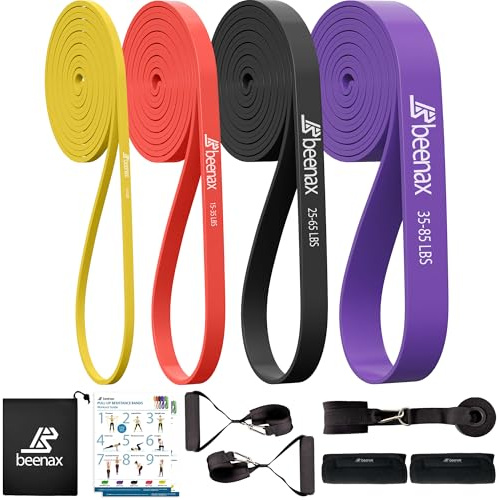 Beenax Resistance Bands Pull Up Set, 5 Levels Exercise Bands Men Women for Calisthenics, Powerlifting, Bodyweight Training, Stretching, Mobility, Yoga, Pull Up Assistance Bands