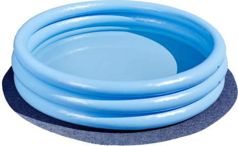 Misento Kunstrasen Easy, Poolunterlage rund, Outdoor Teppich - 130 cm, Blau | Nadelfilz Rasenteppich, wasserdurchlässig, Drainage-Noppen, 4mm, für Pool, Aufstellpool, Whirlpool