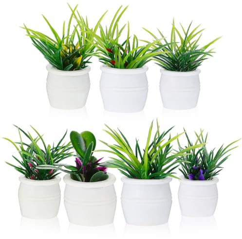 BESTonZON Ensemble De 7 Plantes De Bonsaï Miniatures en Pot pour Maison De Poupée Mini Jardin Décoratif Accessoires De Paysage pour Table Bureau Étagère Et Rebord De Fenêtre