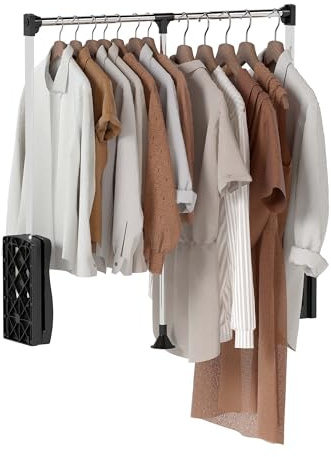 Pull Down Closet Rods for Hanging Clothes, Stainless Steel Adjustable 33-45 inches Wardrobe Lift Rail Organizer, 60 lbs Heavy Duty Wardrobe Side Mounted Closet Rod