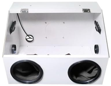 GAENZA Rectificadora De Metal A Prueba De Polvo, Caja De Almacenamiento Completamente Cerrada con Luz LED, Rectificadora De Mesa Integrada De Metal, para Cortar, Esmerilar, Grabar Y Pulir,S,no Fan