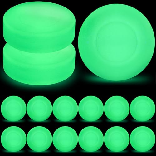 Bekith 16 Pack Hockey Puck Glow in The Dark, Ice Hockey Pucks for Practice & Classic Training, Diameter 2.8, Thickness 0.9