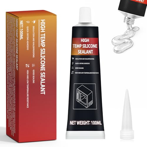 INNOVAYOU 100ml Transparent Hitzebeständiger Kleber, Hochtemperaturkleber Reparatur von Rissen, Kleber Hitzebeständig 300 grad für Backofen, Grill, Mikrowelle