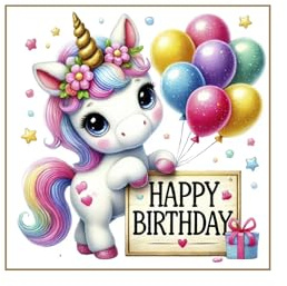 5 edible Unicorn cake topper decoration- Premium icing paper - NOT-PRECUT - Birthday (Design 2)