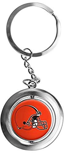 FOCO NFL Cleveland Browns Football Spinner Keychain, Orange, One Size
